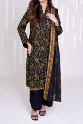 EBONY - Printed Unstitched Khaddar Suit (3 Piece) 3159